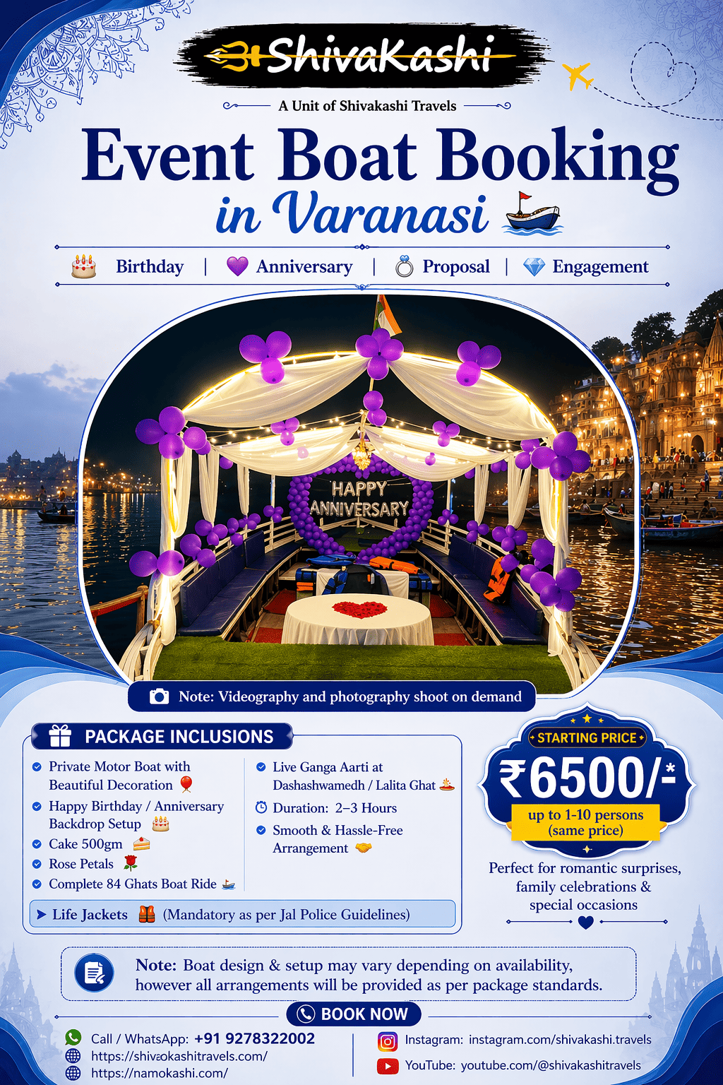 Engagement Ceremony on Boat in Varanasi