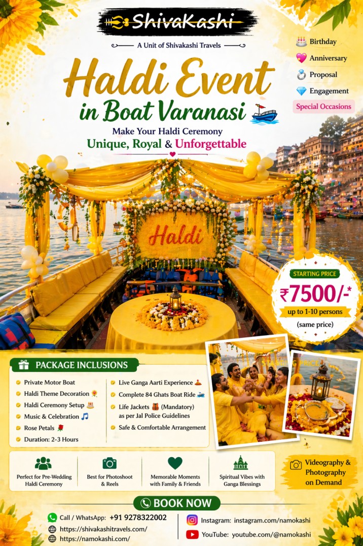 Haldi Ceremony on Boat in Varanasi