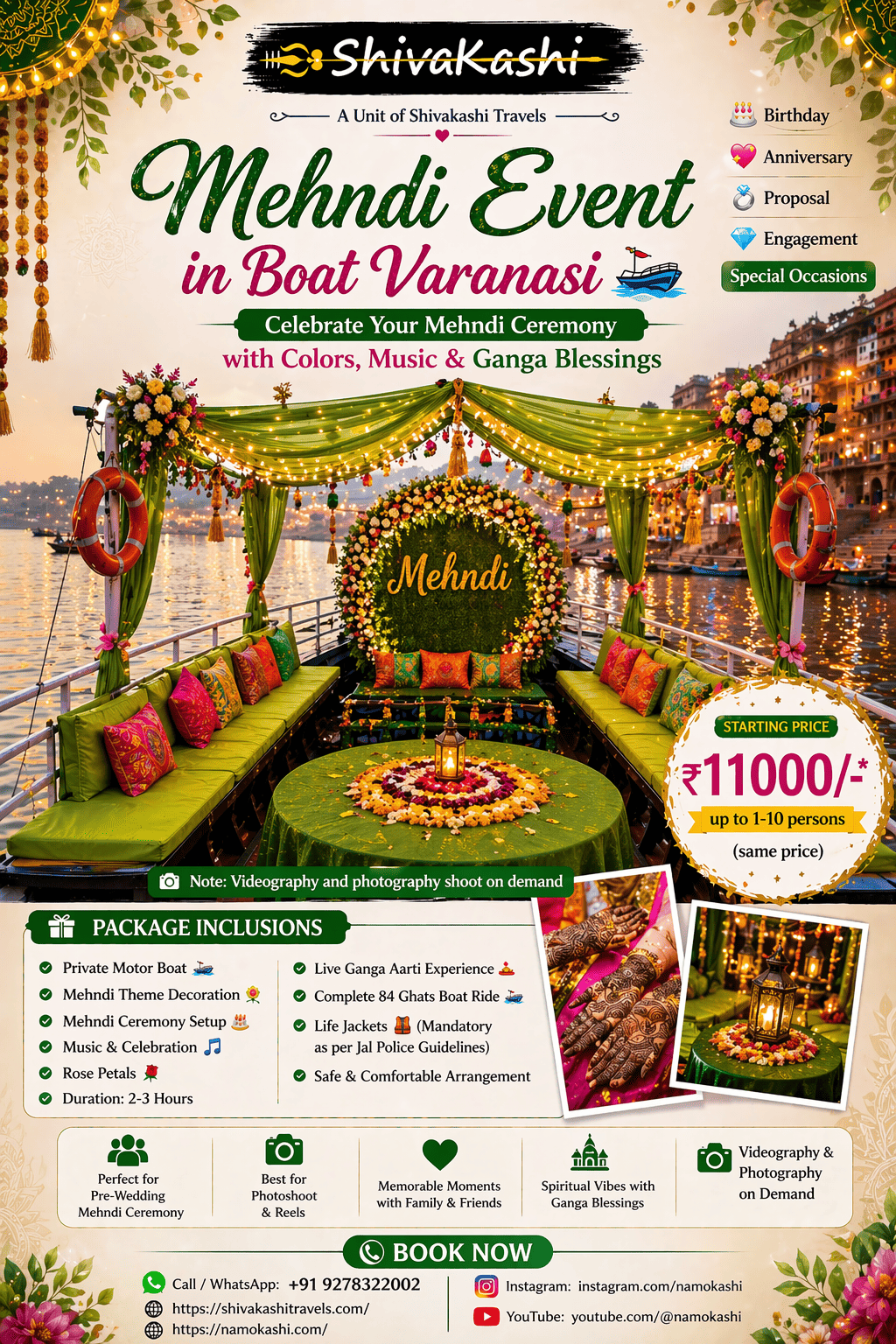 Mehndi Ceremony on Boat in Varanasi
